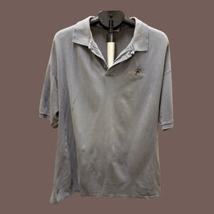 Cotton Deluxe Polo Shirt | Gray, Embroidered Yellowstone | Size XL | Vintage